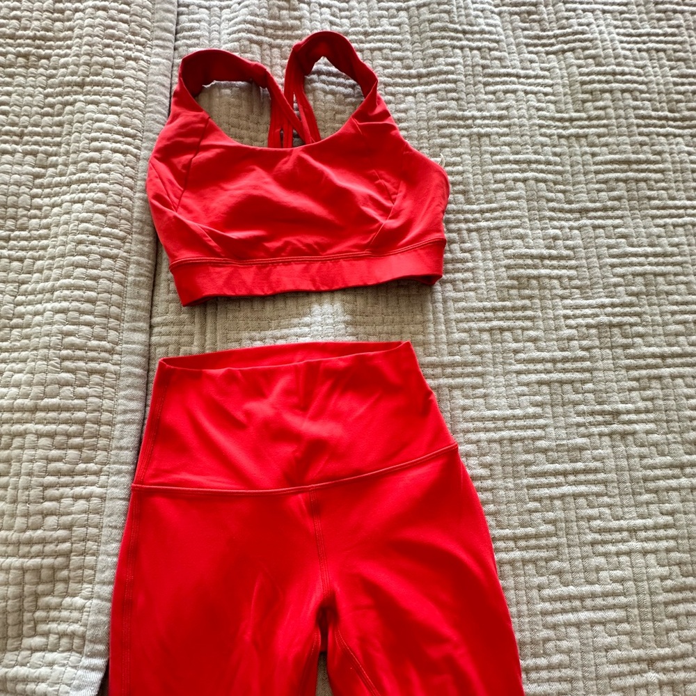 Lululemon red align top and leggings